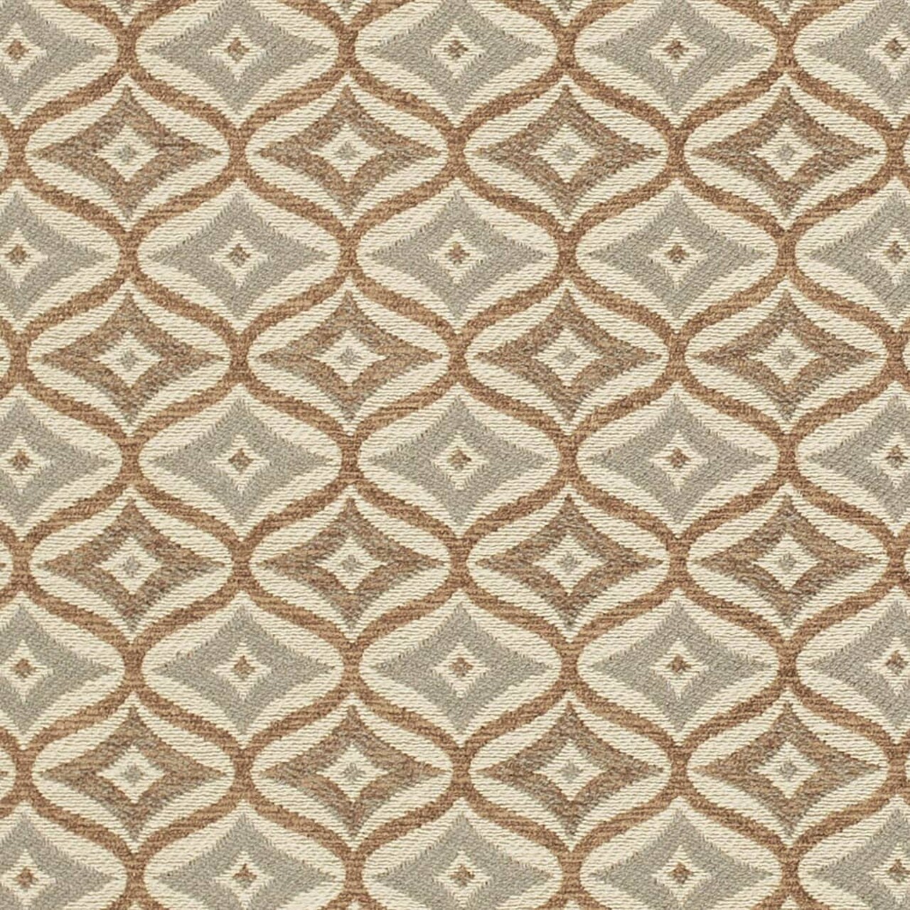 Sable - Brown,grey Silver Abstract Geometric Upholstery Fabric 54 Inches"